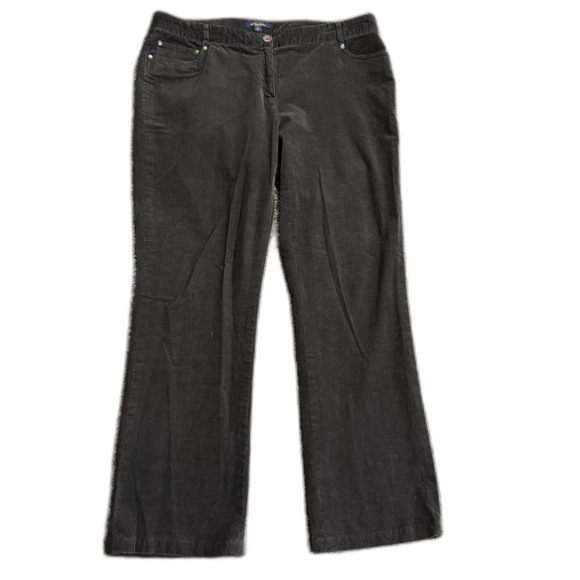 Brooks Brothers Women's Dark Brown Fine Wale Lucia Baby Bootcut Pants Size 16 - Picture 2 of 14